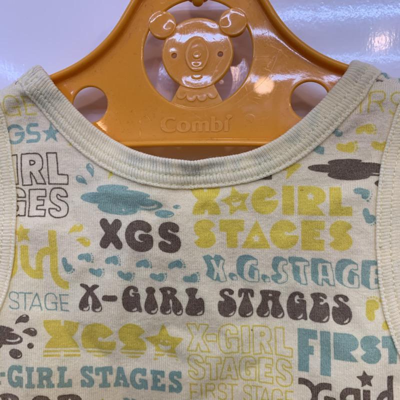 エックスガール X-girl Tシャツ 半袖 タンクトップ ロゴ SIZE:2T 90cm ロゴ、文字 茶 / ブラウン / X 黄 / イエロー / X 水色 / ライトブルー /  ボーイズ USED 古着 中古 10022832