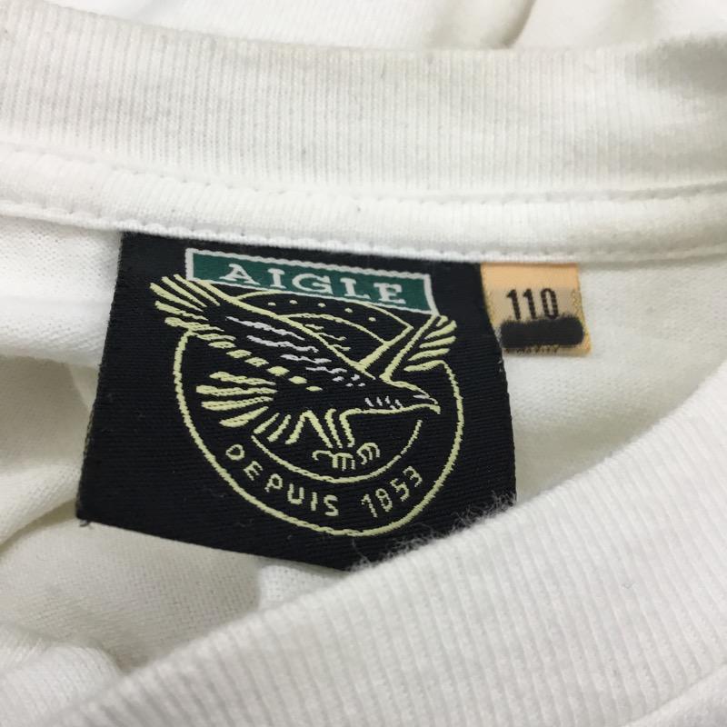 エーグル AIGLE Tシャツ 半袖 無地 ワンポイント 110cm 無地 X ワンポイント 白 / ホワイト /  ボーイズ USED 古着 中古 10022841
