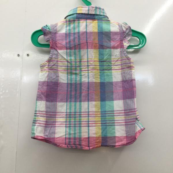 ラルフローレン RALPHLAUREN シャツ、ブラウス 半袖 ノースリーブシャツ キッズ 80cm 80cm チェック ガールズ USED 古着 中古 10024465