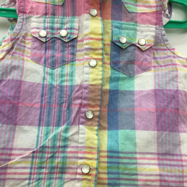 ラルフローレン RALPHLAUREN シャツ、ブラウス 半袖 ノースリーブシャツ キッズ 80cm 80cm チェック ガールズ USED 古着 中古 10024465