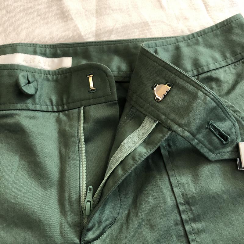 アナイ ANAYI パンツ ショートパンツ ハーフパンツ　ロールアップ　センタープレス　ワーク 38 無地 緑 / グリーン / green X カーキ / カーキ / khaki レディース USED 古着 中古 10029099