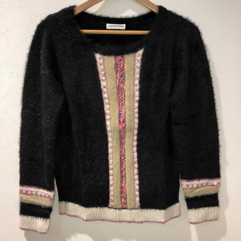 グリーンデイル ガーネット GREENDALE GARNET ニット、セーター 長袖 L 無地 X  黒 / ブラック / black X 白 / ホワイト / white X ベージュ / ベージュ / beige X 桃 / ピンク / pink X 橙 / オレンジ / orange X 紫 / パープル / purple レディース USED 古着 中古 10029119