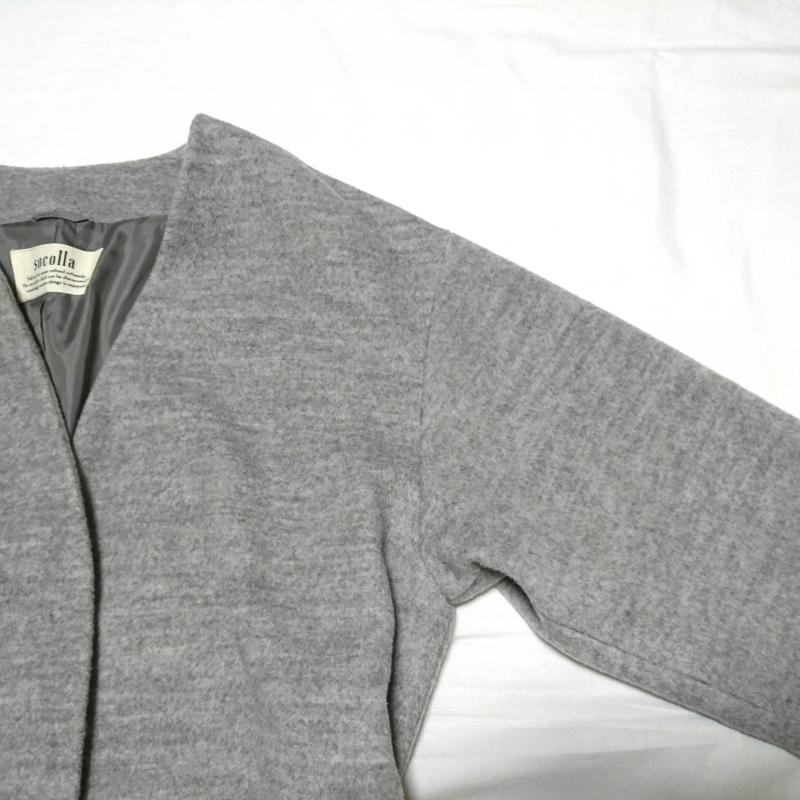 ソコラ socolla コート コート一般 1 無地 灰 / グレー / gray レディース USED 古着 中古 10031065
