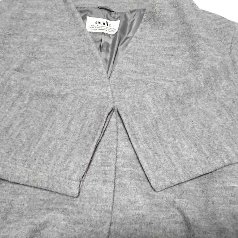 ソコラ socolla コート コート一般 1 無地 灰 / グレー / gray レディース USED 古着 中古 10031065