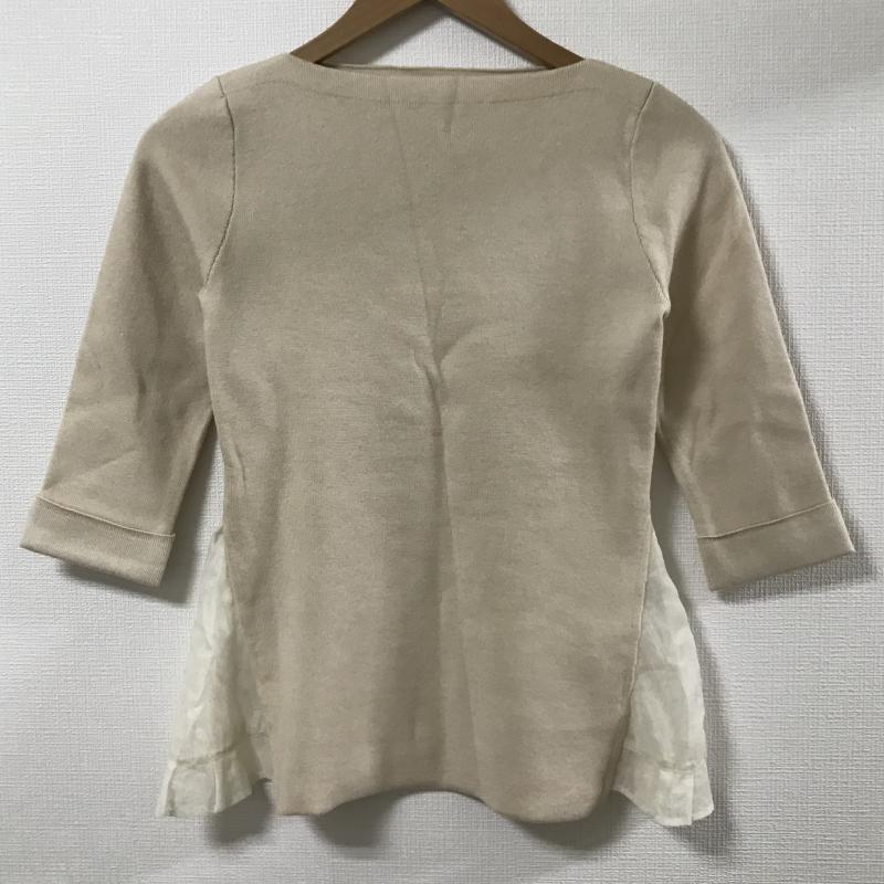 エンリエリ enrieri ニット、セーター 七分袖 サイド素材切り替え 38 無地 ベージュ / ベージュ / beige レディース USED 古着 中古 10031493