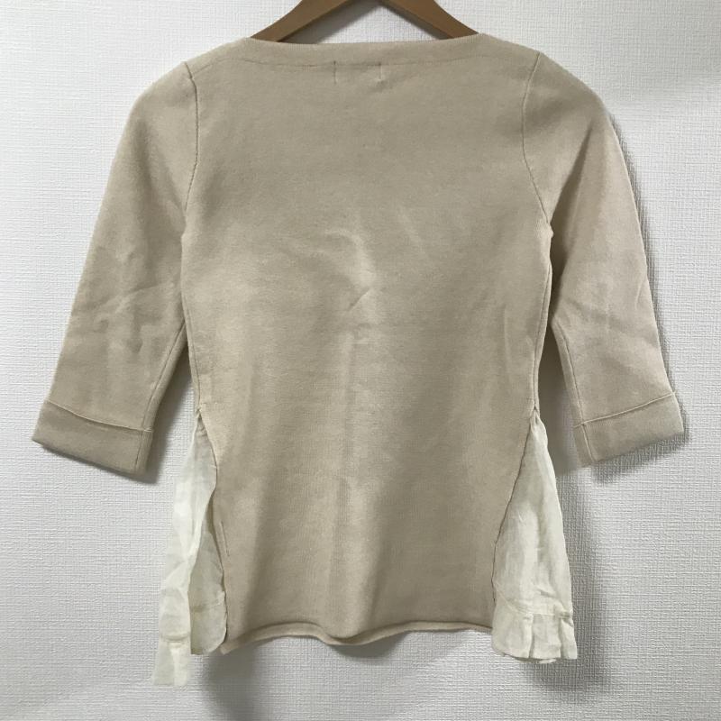 エンリエリ enrieri ニット、セーター 七分袖 サイド素材切り替え 38 無地 ベージュ / ベージュ / beige レディース USED 古着 中古 10031493