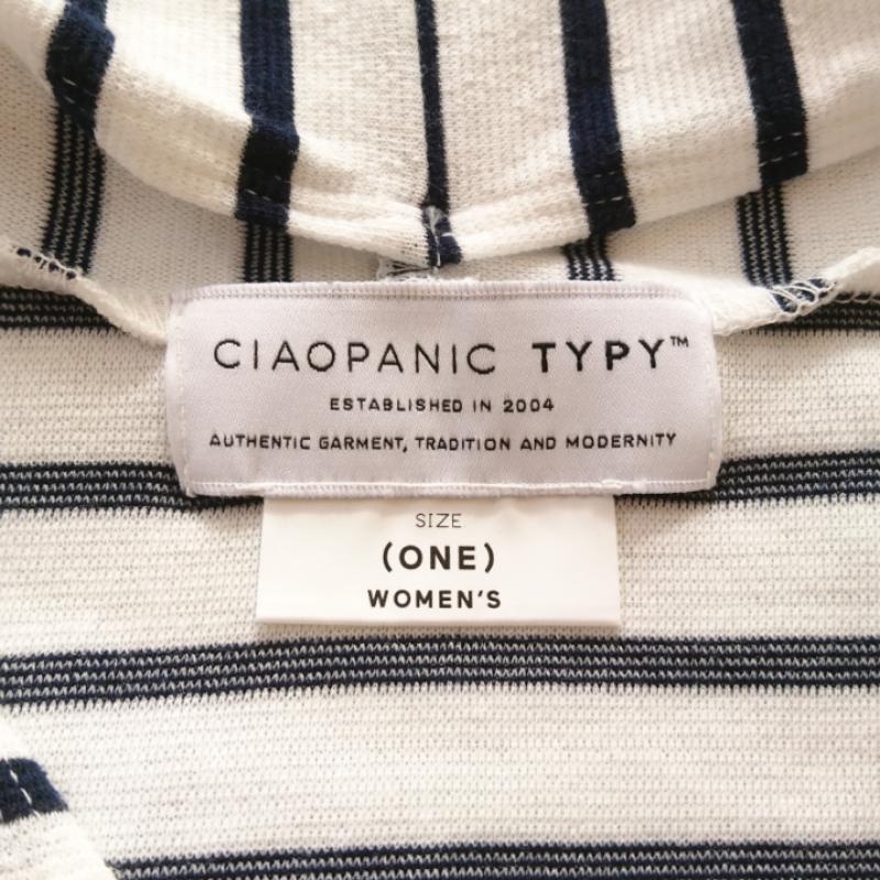 チャオパニックティピー CIAOPANIC TYPY カットソー 長袖 ボーダー柄 白 / ホワイト / white X 紺 / ネイビー / navy レディース USED 古着 中古 10033037