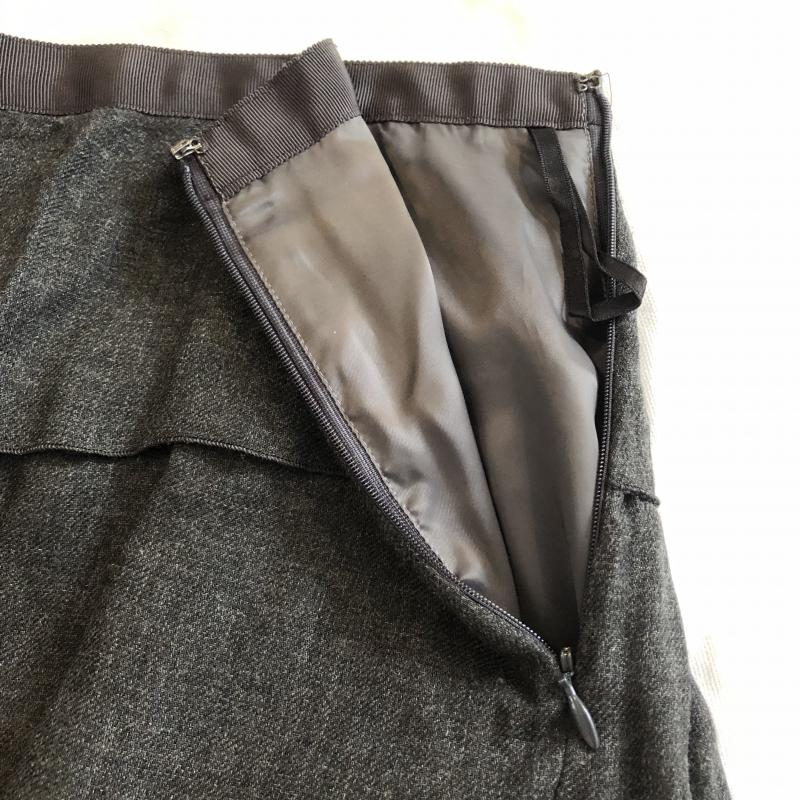 アイシービー ICB スカート ひざ丈スカート フリル　タイトスカート 4 無地 灰 / グレー / gray レディース USED 古着 中古 10033318