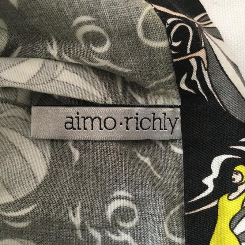 アイモリチリィ aimo richly スカート ミニスカート S 総柄 黒 / ブラック / black X 灰 / グレー / gray X 黄 / イエロー / yellow レディース USED 古着 中古 10036910