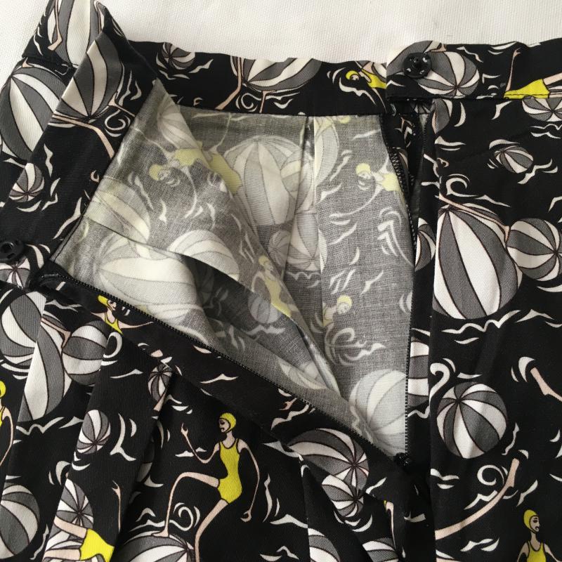 アイモリチリィ aimo richly スカート ミニスカート S 総柄 黒 / ブラック / black X 灰 / グレー / gray X 黄 / イエロー / yellow レディース USED 古着 中古 10036910