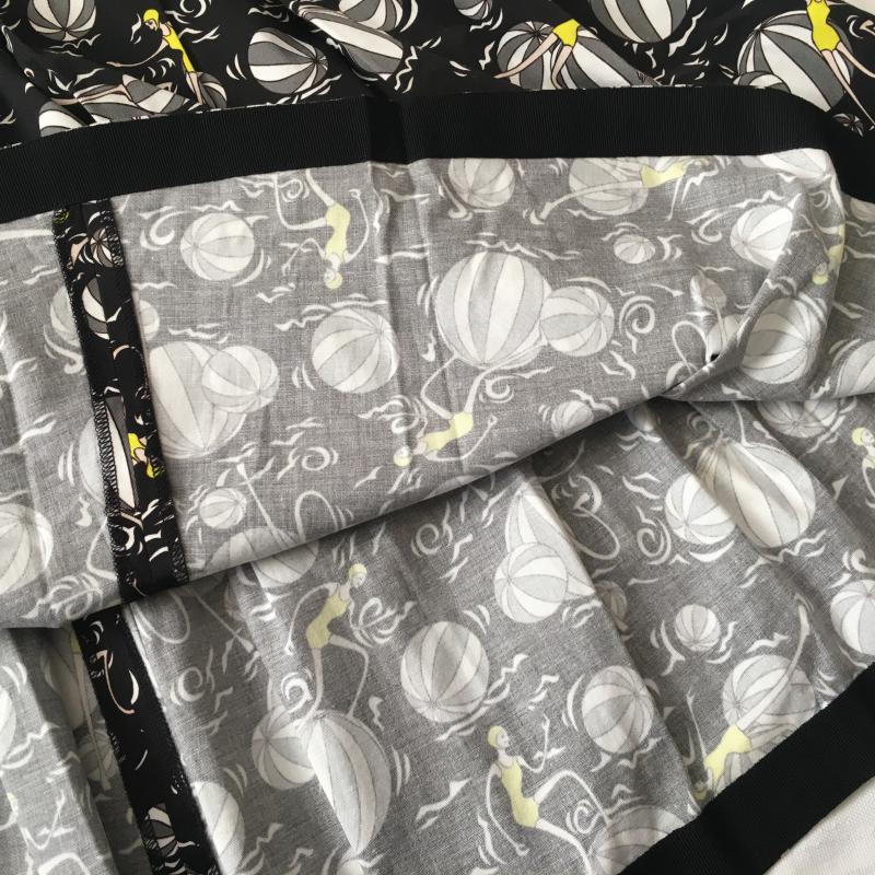 アイモリチリィ aimo richly スカート ミニスカート S 総柄 黒 / ブラック / black X 灰 / グレー / gray X 黄 / イエロー / yellow レディース USED 古着 中古 10036910