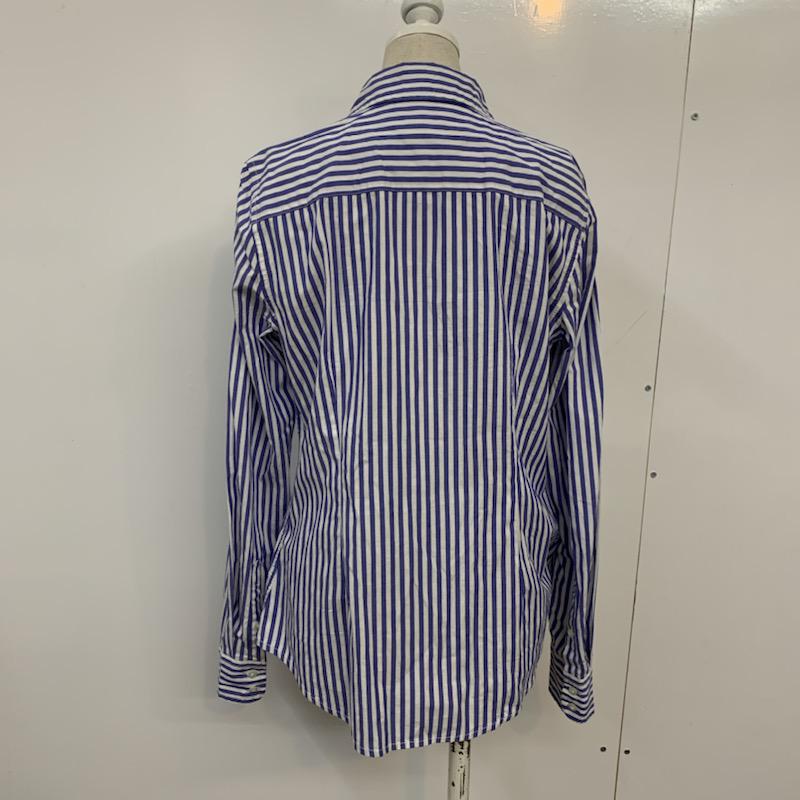 トミーヒルフィガー TOMMY HILFIGER シャツ、ブラウス 長袖 ストライプ S ストライプ 白 / ホワイト / white X 青 / ブルー / blue レディース USED 古着 中古 10038668