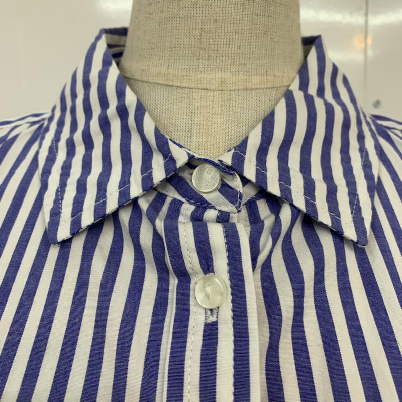 トミーヒルフィガー TOMMY HILFIGER シャツ、ブラウス 長袖 ストライプ S ストライプ 白 / ホワイト / white X 青 / ブルー / blue レディース USED 古着 中古 10038668