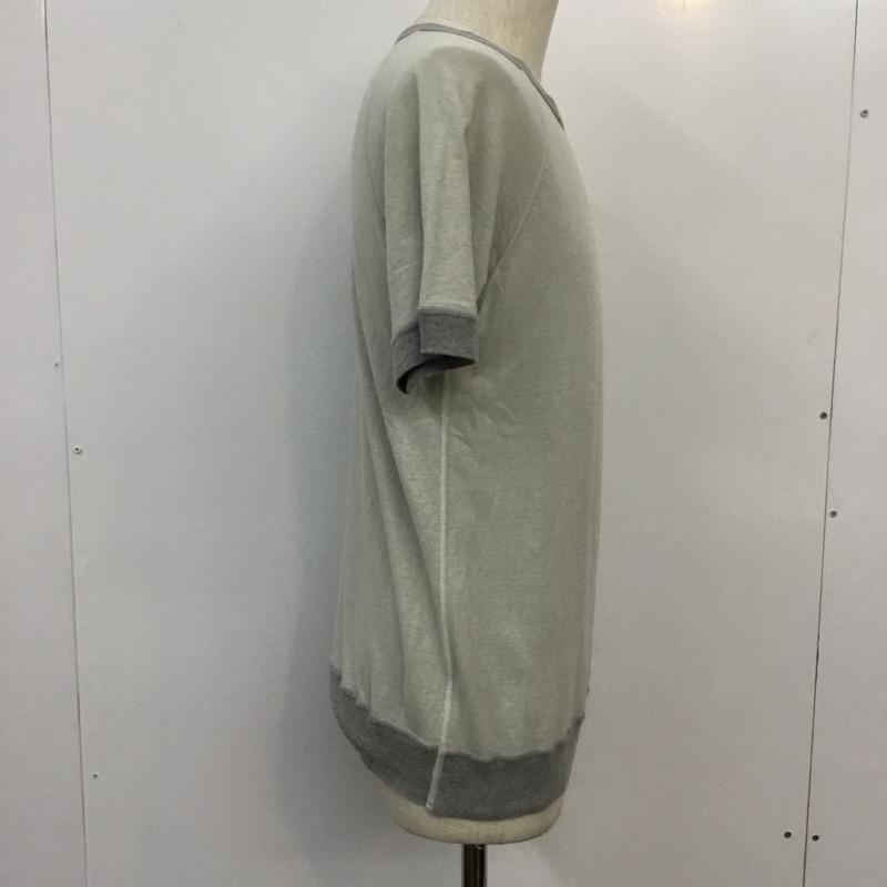 クオドロ quadro カットソー 半袖 2 無地 灰 / グレー / gray X ベージュ / ベージュ / beige メンズ USED 古着 中古 10038702