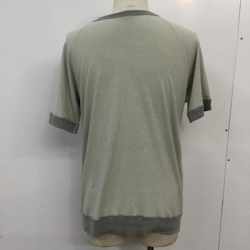 クオドロ quadro カットソー 半袖 2 無地 灰 / グレー / gray X ベージュ / ベージュ / beige メンズ USED 古着 中古 10038702