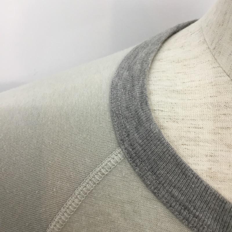クオドロ quadro カットソー 半袖 2 無地 灰 / グレー / gray X ベージュ / ベージュ / beige メンズ USED 古着 中古 10038702