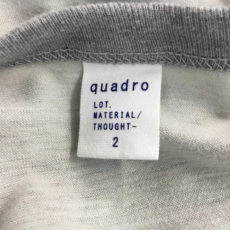 クオドロ quadro カットソー 半袖 2 無地 灰 / グレー / gray X ベージュ / ベージュ / beige メンズ USED 古着 中古 10038702