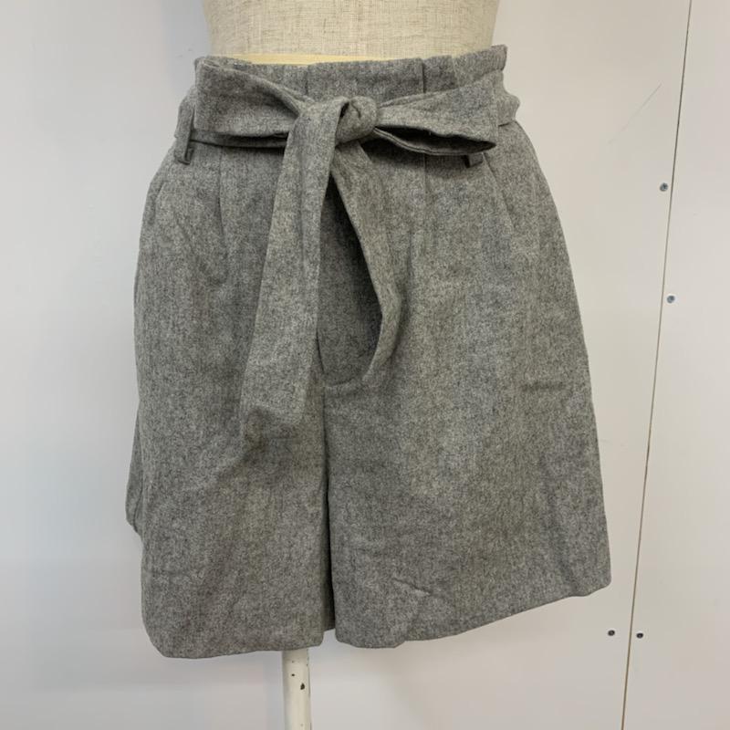 インデックス index パンツ ショートパンツ ベルト付き キュロット S 無地 灰 / グレー / gray レディース USED 古着 中古 10040502