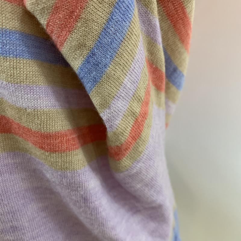 チャイルドウーマン CHILD WOMAN ニット、セーター 七分袖 ボーダー FREE ベージュ / ベージュ / beige X 桃 / ピンク / pink X 紫 / パープル / purple X 水色 / ライトブルー / レディース USED 古着 中古 10040762