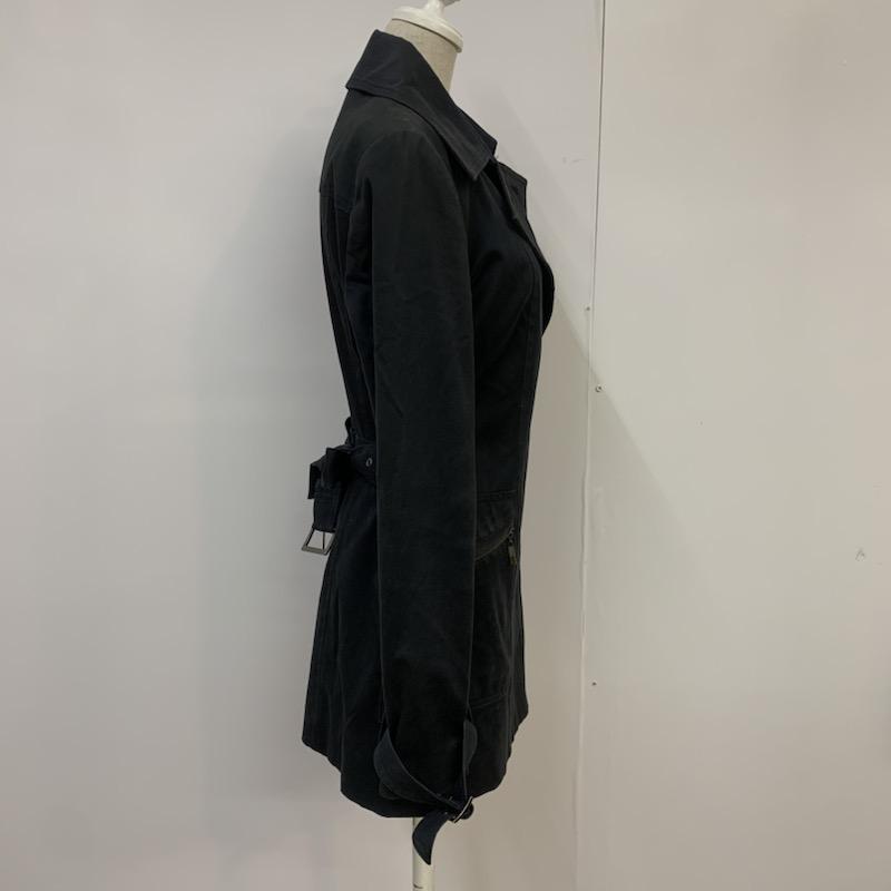 ミッシェル・クラン MICHEL KLEIN コート トレンチコート 40 無地 黒 / ブラック / black レディース USED 古着 中古 10040768