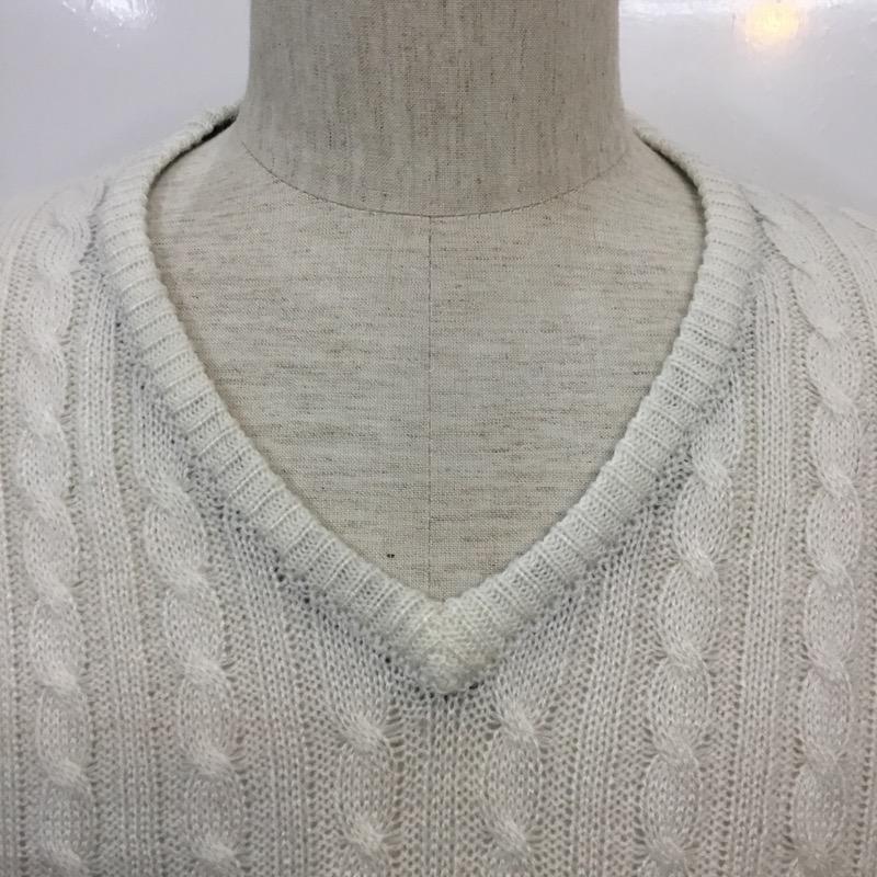 アーバンリサーチ URBAN RESEARCH ニット、セーター 長袖 Vネック 38 無地 白 / ホワイト / white メンズ USED 古着 中古 10041018