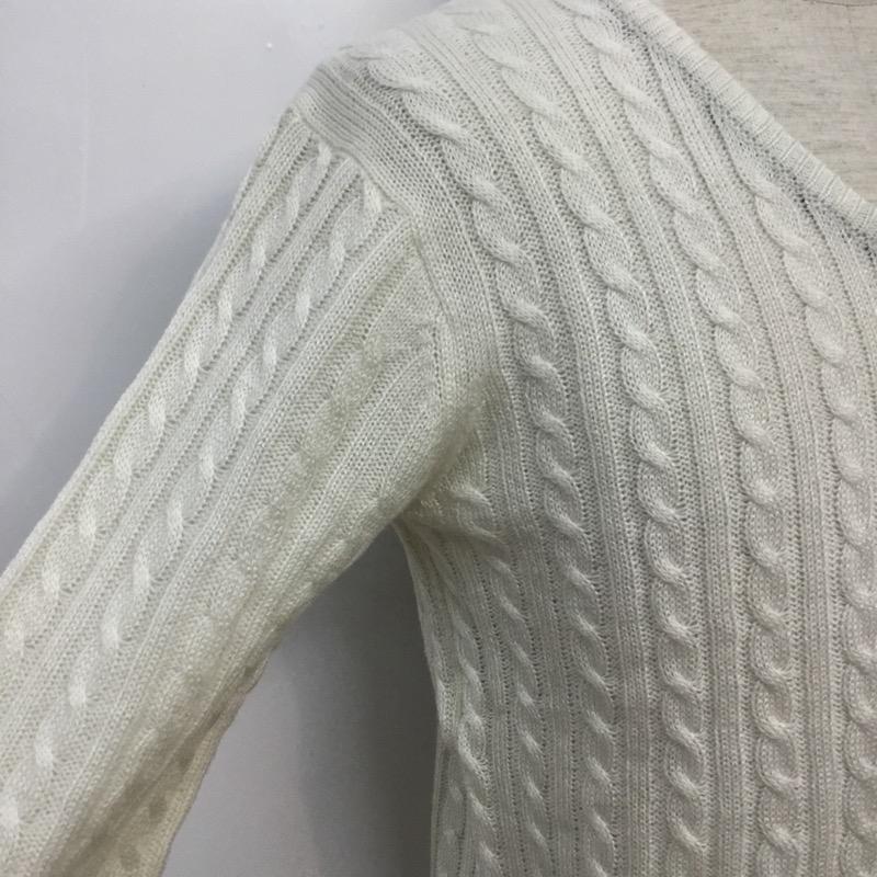 アーバンリサーチ URBAN RESEARCH ニット、セーター 長袖 Vネック 38 無地 白 / ホワイト / white メンズ USED 古着 中古 10041018