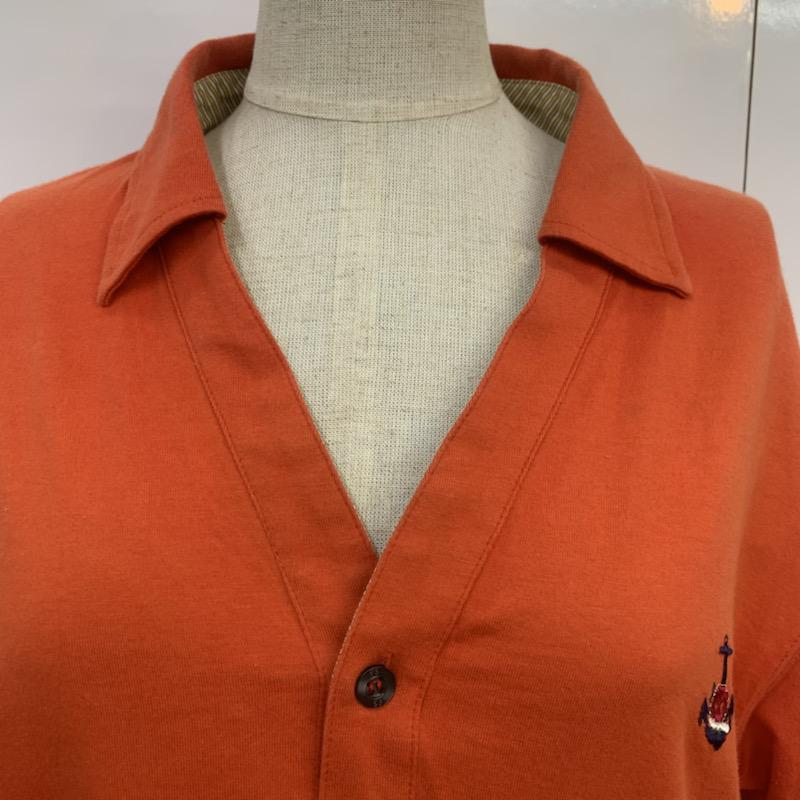 ポールスミス Paul Smith カットソー 半袖 スキッパー ワンポイント XL 橙 / オレンジ / orange レディース USED 古着 中古 10041053