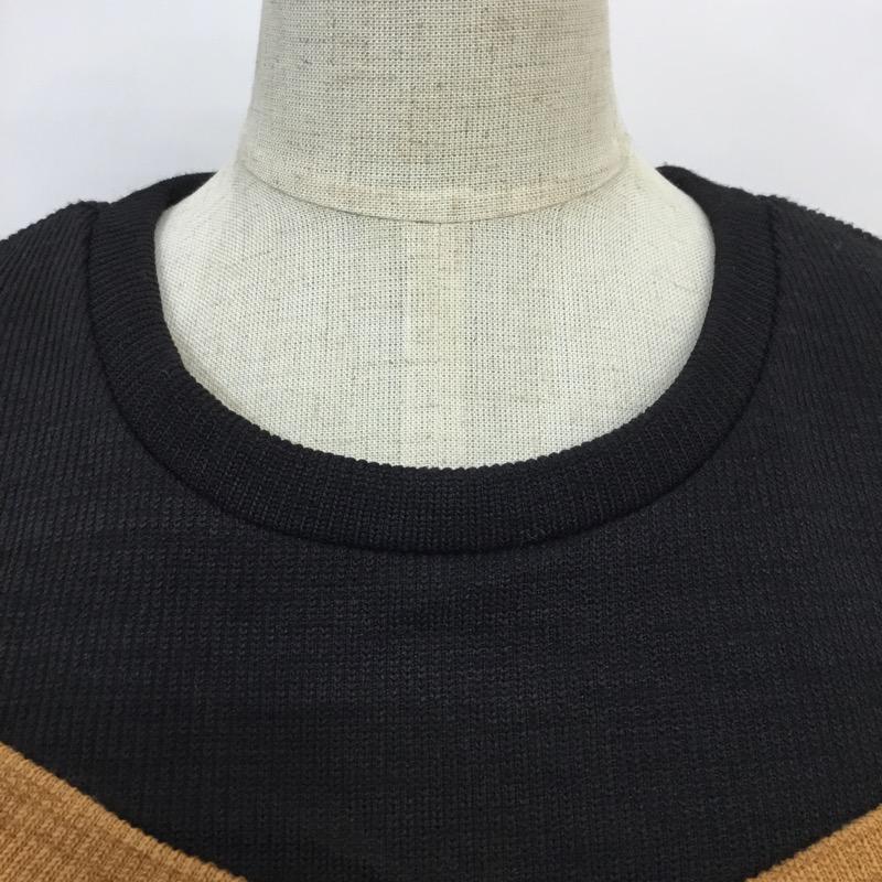 イング INGNI カットソー 長袖 M 無地 黒 / ブラック / black X 茶 / ブラウン / brown レディース USED 古着 中古 10041370