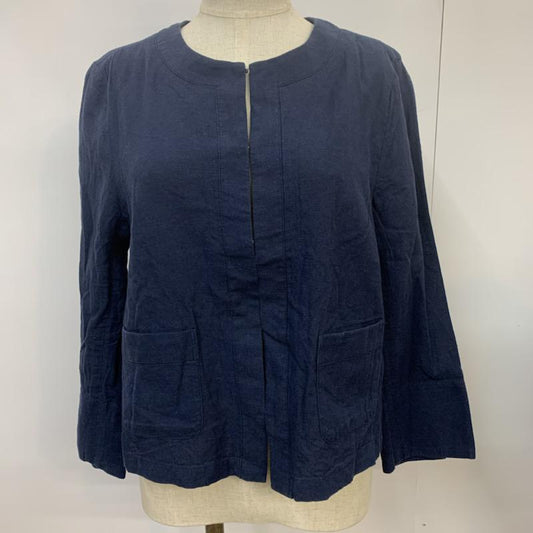 ロペピクニック ROPE  PICNIC ジャケット、上着 ジャケット、ブレザー ノーカラージャケット 40 無地 紺 / ネイビー / navy レディース USED 古着 中古 10041501