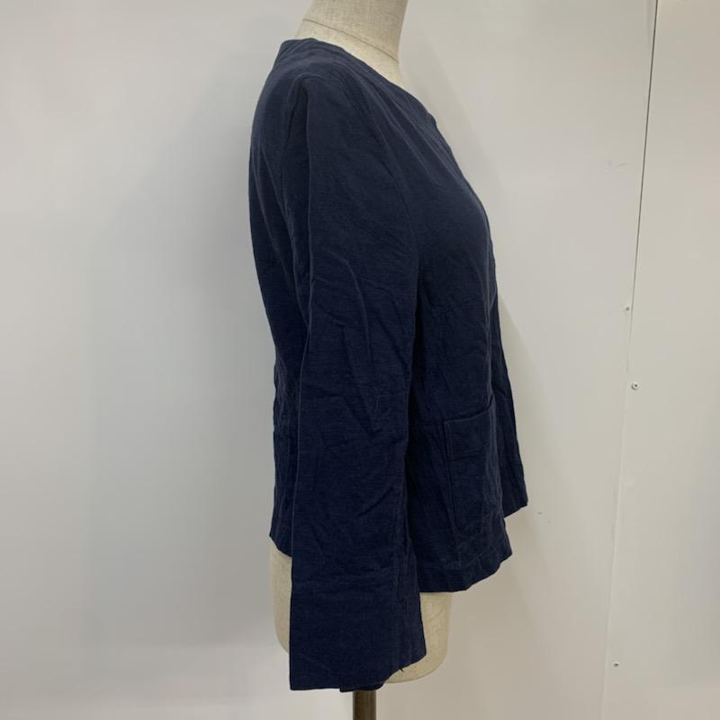 ロペピクニック ROPE  PICNIC ジャケット、上着 ジャケット、ブレザー ノーカラージャケット 40 無地 紺 / ネイビー / navy レディース USED 古着 中古 10041501