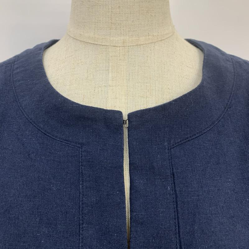 ロペピクニック ROPE  PICNIC ジャケット、上着 ジャケット、ブレザー ノーカラージャケット 40 無地 紺 / ネイビー / navy レディース USED 古着 中古 10041501