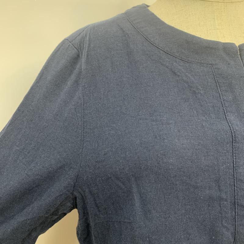 ロペピクニック ROPE  PICNIC ジャケット、上着 ジャケット、ブレザー ノーカラージャケット 40 無地 紺 / ネイビー / navy レディース USED 古着 中古 10041501