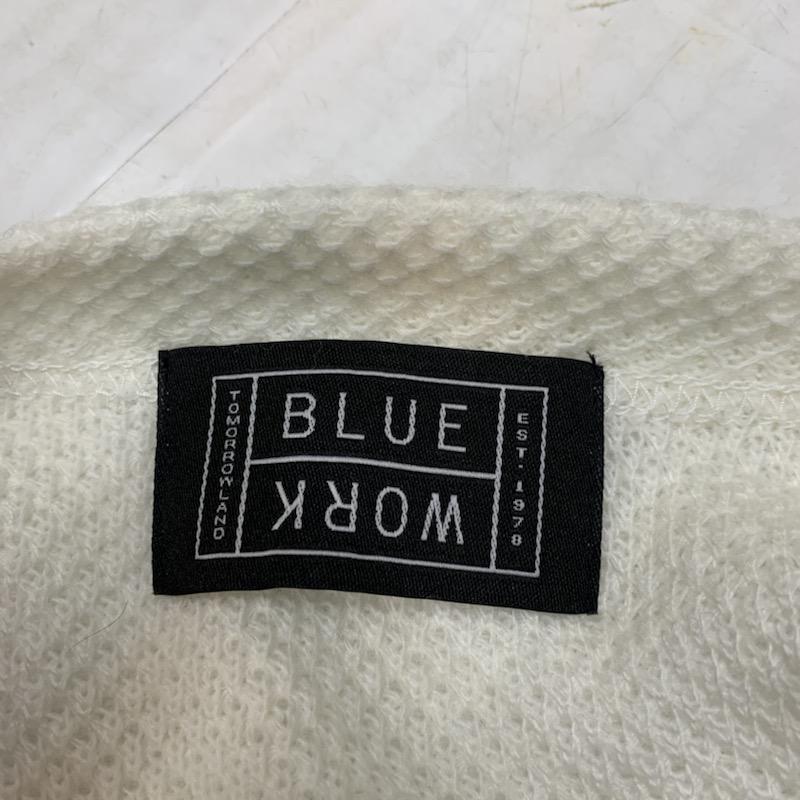 ブルーワーク BLUE WORK ニット、セーター 長袖 クルーネック XS 無地 白 / ホワイト / white メンズ USED 古着 中古 10041714