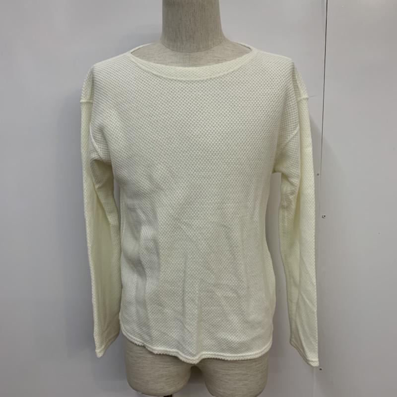 ブルーワーク BLUE WORK ニット、セーター 長袖 クルーネック XS 無地 白 / ホワイト / white メンズ USED 古着 中古 10041714