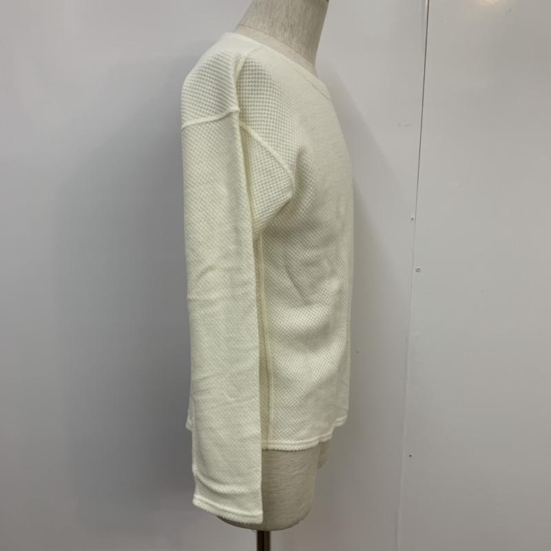 ブルーワーク BLUE WORK ニット、セーター 長袖 クルーネック XS 無地 白 / ホワイト / white メンズ USED 古着 中古 10041714