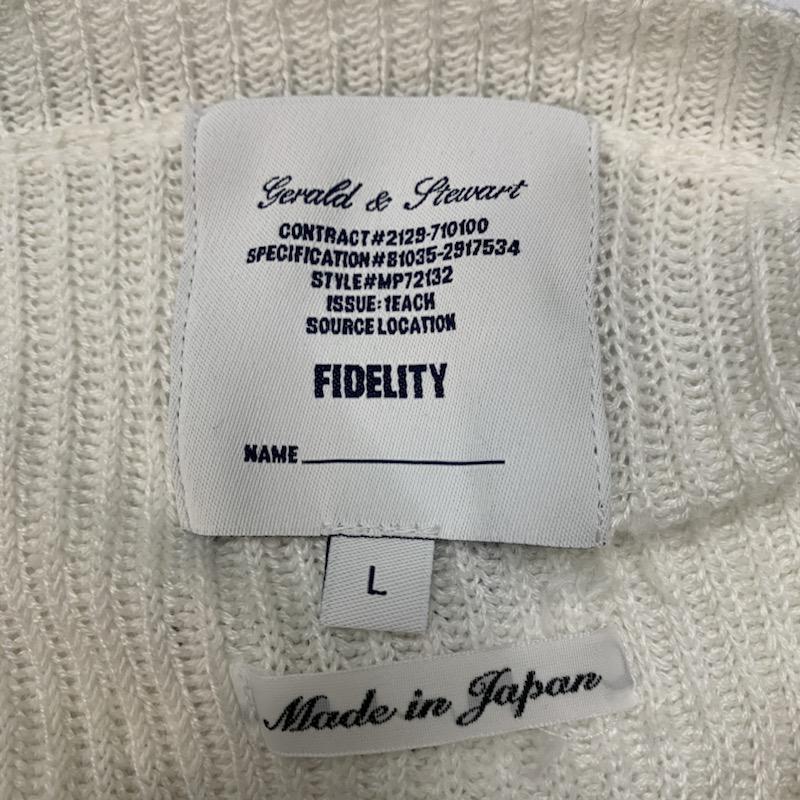 フェデリティー FIDELITY ニット、セーター 長袖 クルーネック L 無地 白 / ホワイト / white メンズ USED 古着 中古 10041717