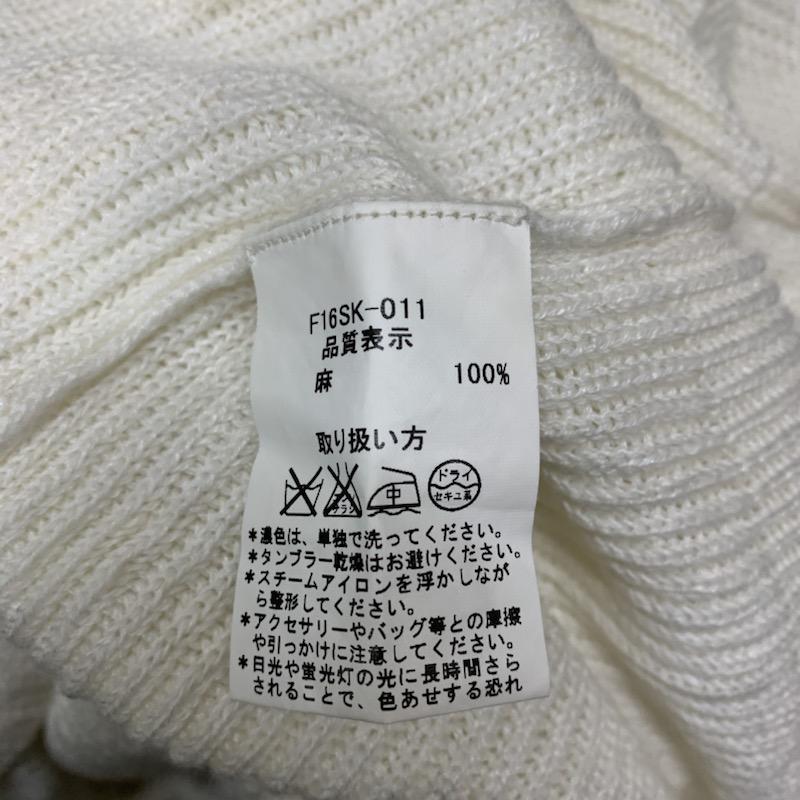 フェデリティー FIDELITY ニット、セーター 長袖 クルーネック L 無地 白 / ホワイト / white メンズ USED 古着 中古 10041717
