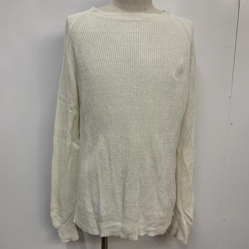 フェデリティー FIDELITY ニット、セーター 長袖 クルーネック L 無地 白 / ホワイト / white メンズ USED 古着 中古 10041717