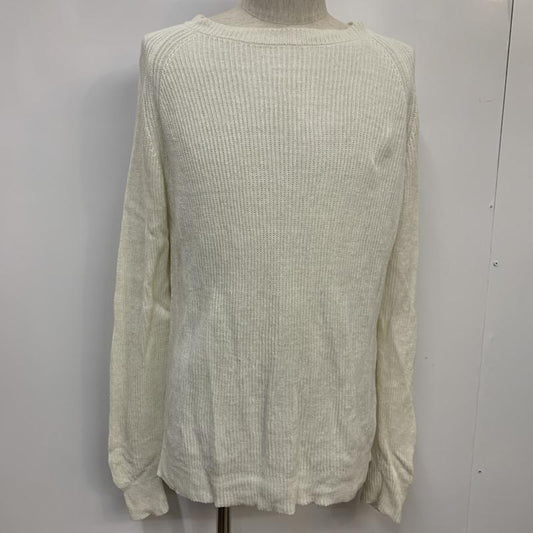 フェデリティー FIDELITY ニット、セーター 長袖 クルーネック L 無地 白 / ホワイト / white メンズ USED 古着 中古 10041717