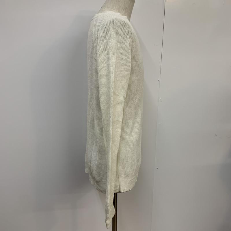 フェデリティー FIDELITY ニット、セーター 長袖 クルーネック L 無地 白 / ホワイト / white メンズ USED 古着 中古 10041717