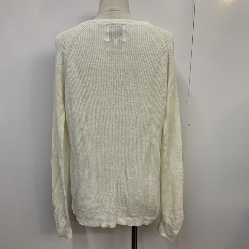 フェデリティー FIDELITY ニット、セーター 長袖 クルーネック L 無地 白 / ホワイト / white メンズ USED 古着 中古 10041717