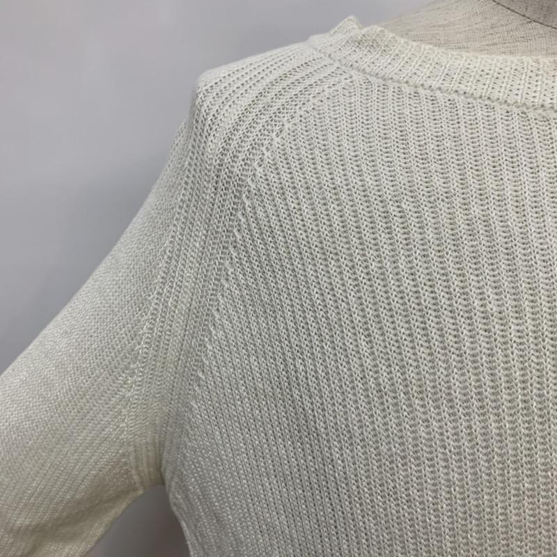 フェデリティー FIDELITY ニット、セーター 長袖 クルーネック L 無地 白 / ホワイト / white メンズ USED 古着 中古 10041717