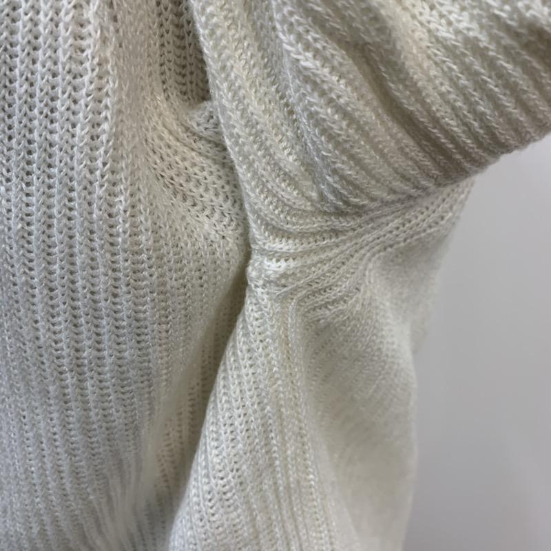 フェデリティー FIDELITY ニット、セーター 長袖 クルーネック L 無地 白 / ホワイト / white メンズ USED 古着 中古 10041717