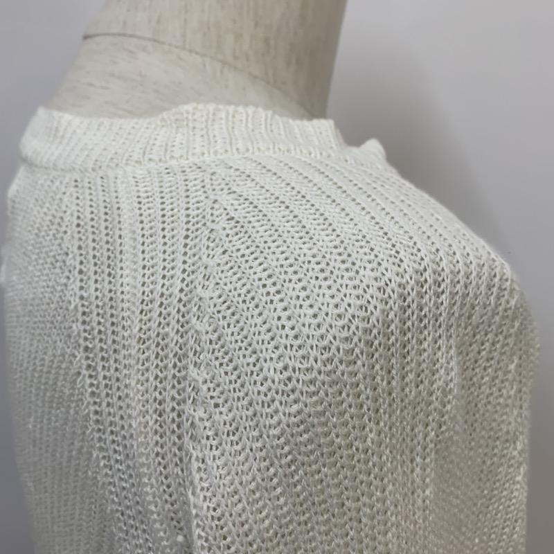 フェデリティー FIDELITY ニット、セーター 長袖 クルーネック L 無地 白 / ホワイト / white メンズ USED 古着 中古 10041717