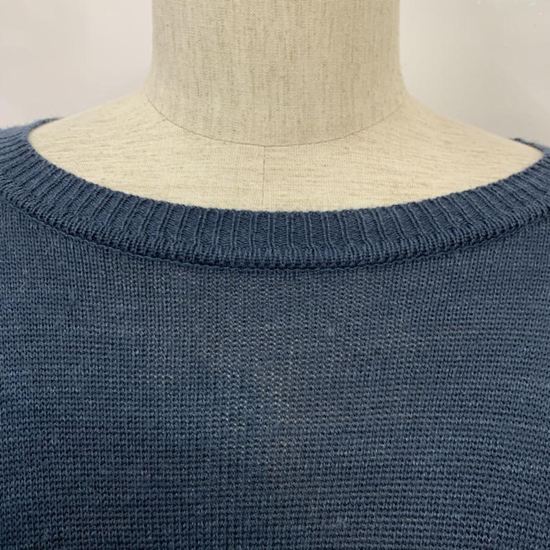 ステュディオス STUDIOUS ニット、セーター 長袖 クルーネック 2 無地 X  紺 / ネイビー / navy メンズ USED 古着 中古 10041725