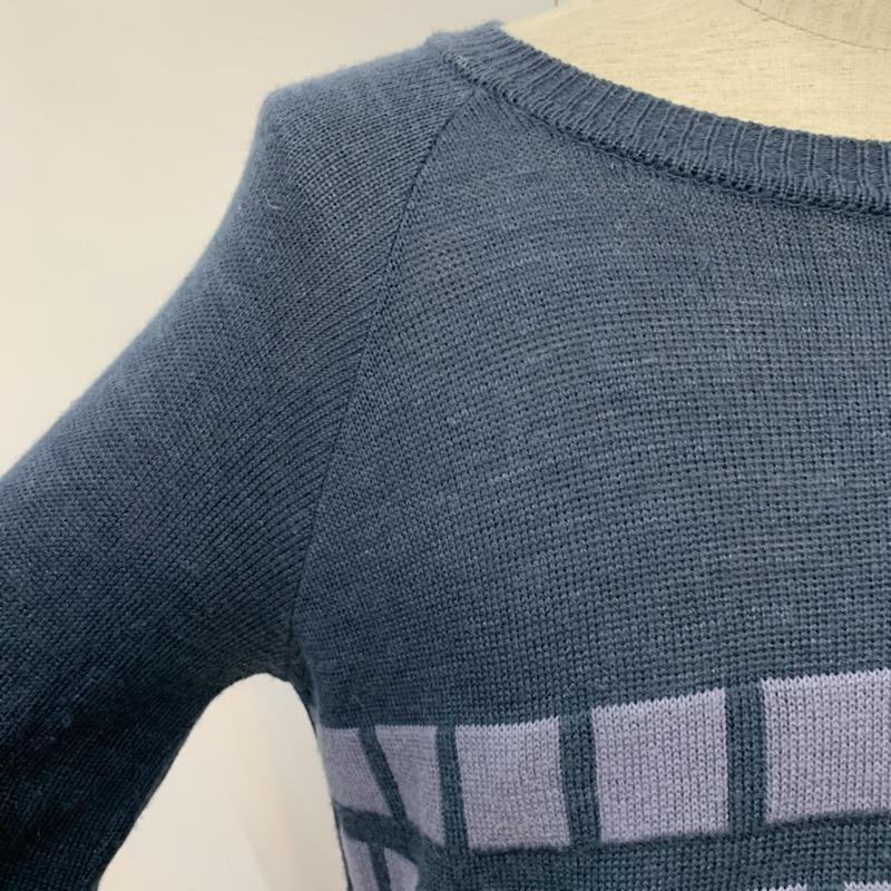 ステュディオス STUDIOUS ニット、セーター 長袖 クルーネック 2 無地 X  紺 / ネイビー / navy メンズ USED 古着 中古 10041725