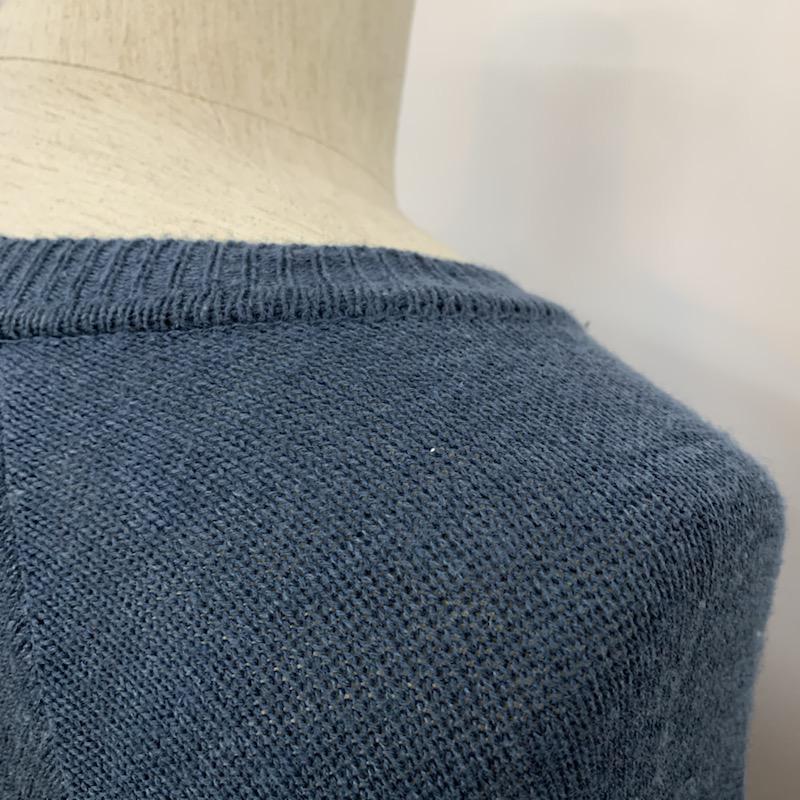 ステュディオス STUDIOUS ニット、セーター 長袖 クルーネック 2 無地 X  紺 / ネイビー / navy メンズ USED 古着 中古 10041725