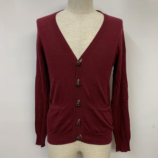 フーズフーギャラリー WHO S WHO gallery カーディガン 長袖 M 無地 えんじ / ワインレッド / dark red メンズ USED 古着 中古 10041730