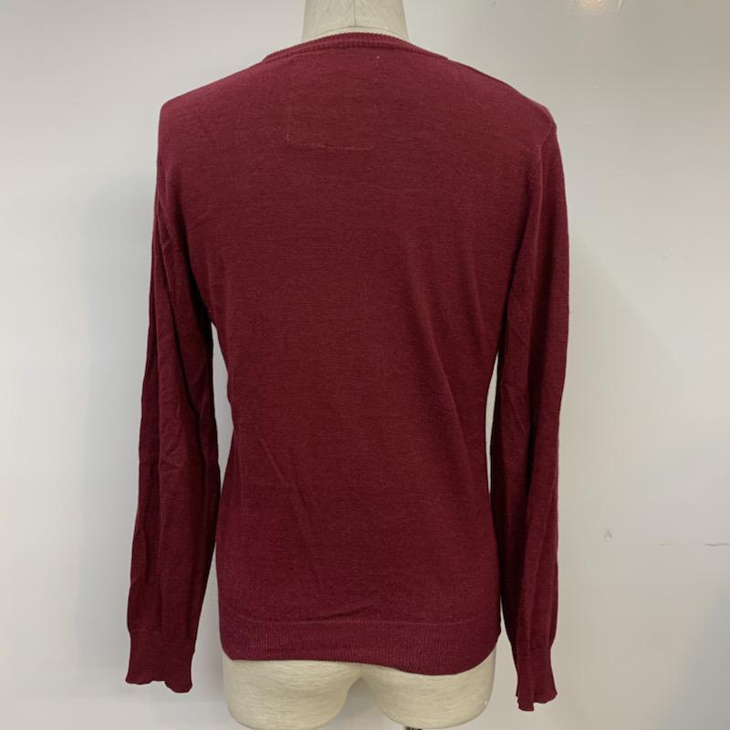 フーズフーギャラリー WHO S WHO gallery カーディガン 長袖 M 無地 えんじ / ワインレッド / dark red メンズ USED 古着 中古 10041730
