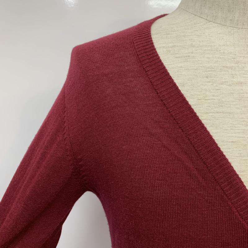 フーズフーギャラリー WHO S WHO gallery カーディガン 長袖 M 無地 えんじ / ワインレッド / dark red メンズ USED 古着 中古 10041730